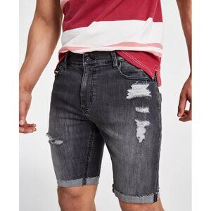 Sun + Stone Men's Mayer Ripped Denim 10" Shorts Oil Chrome Wash NWT Size 40